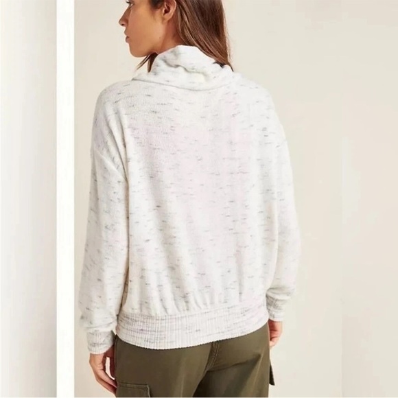 Anthropologie Marled Cowl Neck Drop Shoulder Elastic Sweater Lightweight XS - Picture 2 of 8